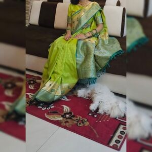 Green Banarsi Silk Saree NEGOTIABLE
